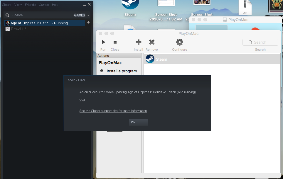 after i used pc wrapper steam for mac not working